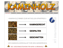 Tablet Screenshot of a1-kaminholz.de